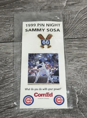 New Sammy Sosa Chicago Cubs 1999 Pin Night 66 Comed - Image 1 of 3