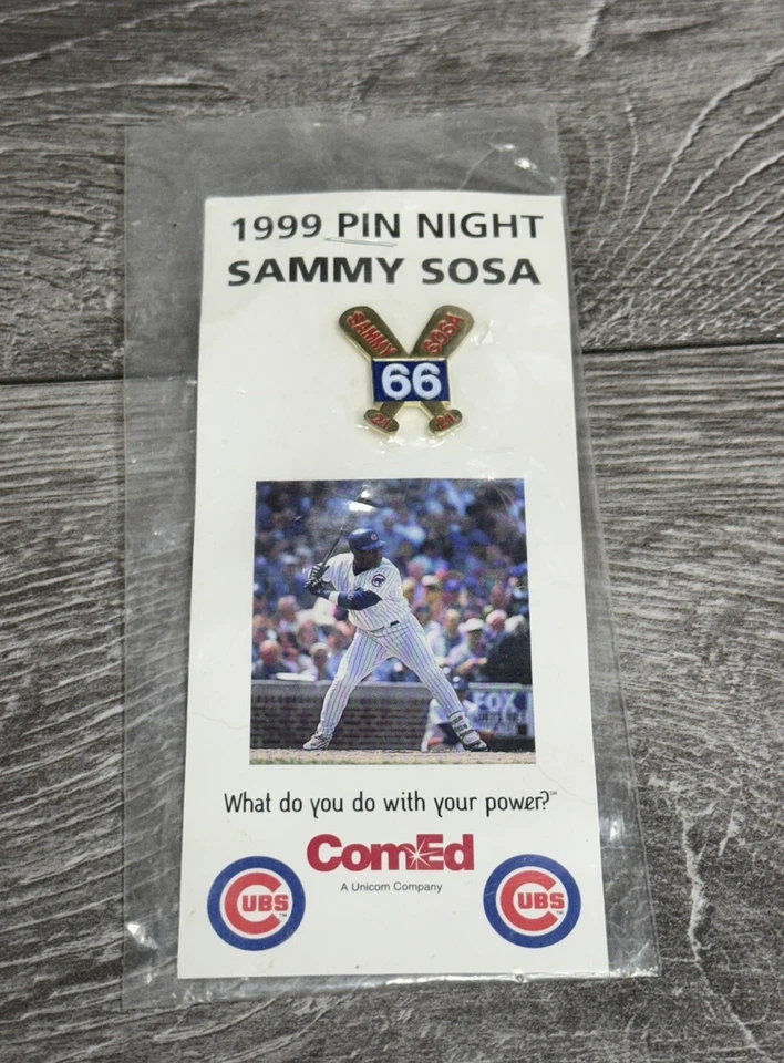 New Sammy Sosa Chicago Cubs 1999 Pin Night 66 Comed - Image 1 of 3
