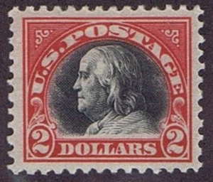 US 547 UNUSED OG LH $2 TWO DOLLAR FRANKLIN, 1920, VF-XF - Picture 1 of 2