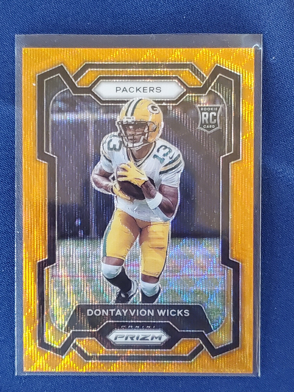 2023 Panini Prizm Orange Wave Prizm #333 Dontayvion Wicks 17/60 Rookie RC