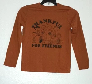 Gap Kids Peanut Graphic Brown Longsleeve T-shirt size 6-7 - Picture 1 of 10