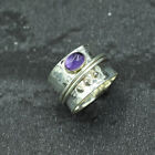 Natural Amethyst Gemstone Ring Spinner Ring 925 Sterling Silver Womens Ring Gift