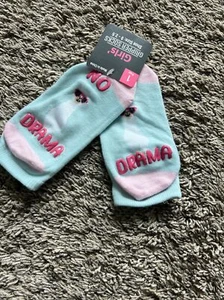 Girls Gripper Socks No Drama Lama 1 Pair Size 9-2.5- NEW - Picture 1 of 6