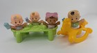 FP Little People 4 Baby Green Table Rocking Horse Playdate 123 Lot Cat Hat Asian