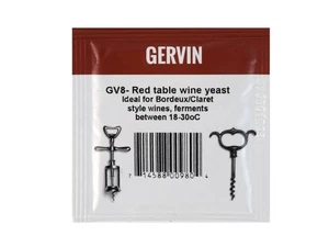 Gervin GV8 Red Wine Yeast 5g Sachet For Higher Temperature French Style Reds - Picture 1 of 2