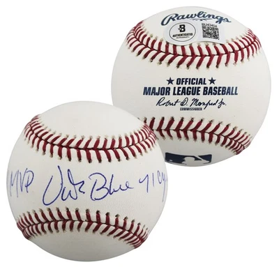 Athletics Vida Azul "71 Cy Young, 71 MVP" Firmado OAL Béisbol BAS #BU43404 Foto 1 de 4