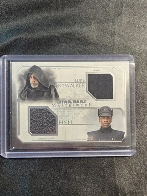 2020 Star Wars Masterwork DUAL Costume Relic Card - Luke Skywalker/ Finn #45/50 - Image 1 of 3