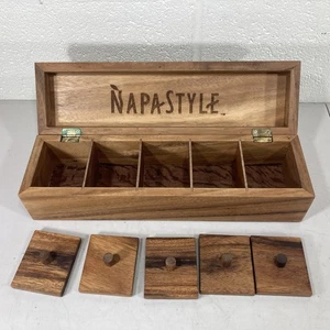 Napastyle Chefs Salzbox - Gewürze Holz geteilte Fächer mit Deckel Maler - Bild 1 von 14