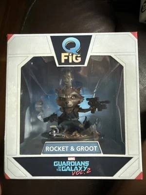 Q Fig Rocket Racoon and Groot Marvel Guardians of The Galaxy Vol. 2 Collectible Foto 1 de 3