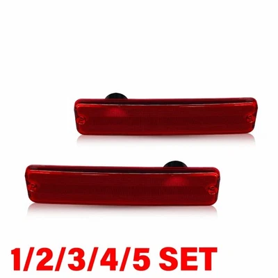 Carcaças de luz indicadoras laterais de lente vermelha traseira para Jeep CJ5/CJ6/CJ7 1972-1986 1-5SET - Imagem 1 de 4