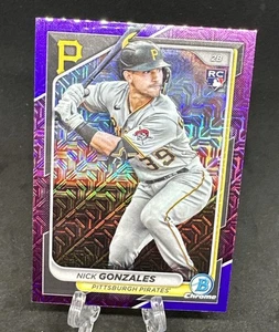 Nick Gonzales 2024 Bowman Cromo Viola Mojo Rifrattore RC #62 Pirati /250 - Foto 1 di 3