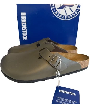 Birkenstock Boston Naturleder Concrete Gray Clogs Gr.  44 & 45 Regular Fit - Bild 1 von 4