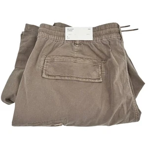 American Eagle Pants Mens Large Relaxed Cargo Flex Khaki Tan COMFY NEW - Picture 1 of 11