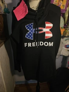 Under Armour Women's Rival Freedom Logo Hoodie Size XL, Black New Activewear - Picture 1 of 11