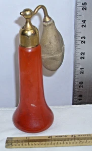 DEVILBISS ORANGE GLAS ZERSTÄUBER PARFÜMFLAKON 30er Jahre - Bild 1 von 3
