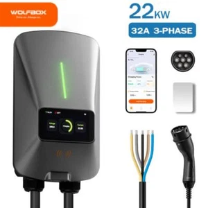 Wolfbox Elektro Fahrzeug Ladegerät Wallbox Ev Ladestation Typ2 22kw 32a 2024 Neu - Bild 1 von 9