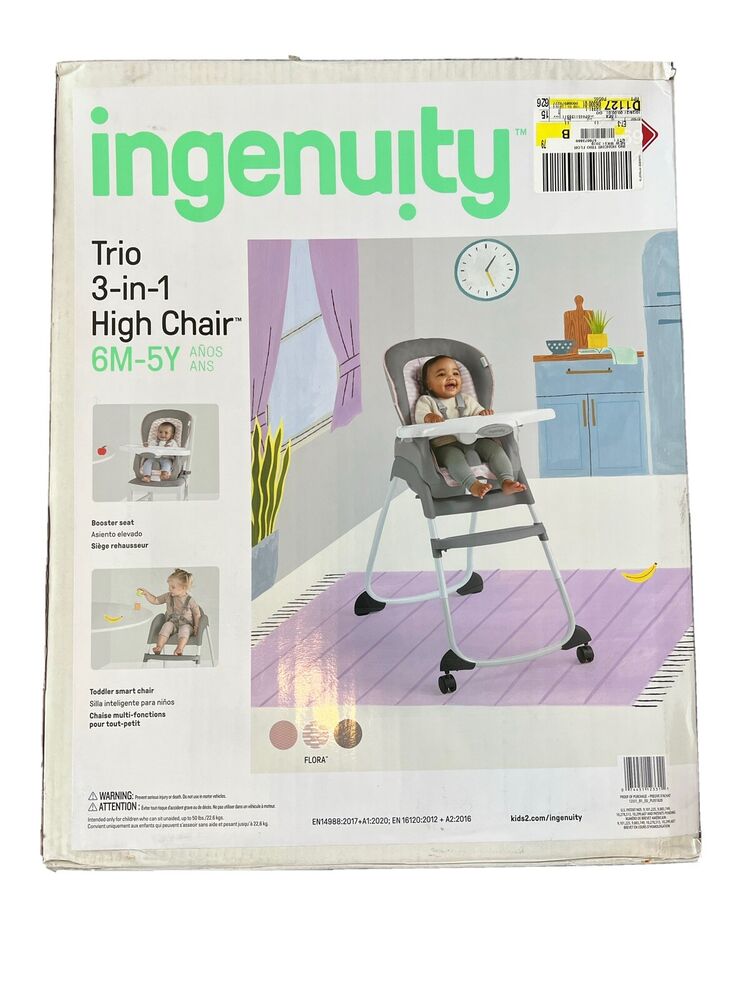 Ingenuity Trio 3-in-1 Convertible High Chair, Toddler Chair, Booster Seat