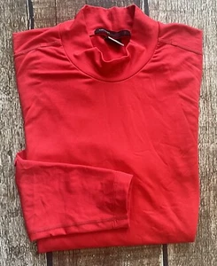 NIKE TIGER WOODS COLLECTION DRI-FIT MOCK NECK GOLF SHIRT RED MENS LARGE EUC - Picture 1 of 9