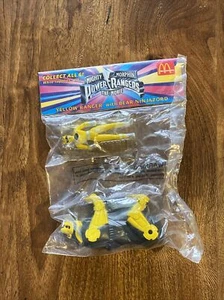 McDonalds Mighty Morphin Power Rangers YELLOW Ranger Figure Bear NinjaZord - Picture 1 of 2