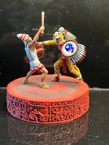 54MM AZTEC JAGUAR KNIGHT BATTLE ON DIAS FROM THE AMBER STUDIOS RUSSIA SUPER a - Foto 1 di 8