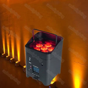 Battery Powered LED Par 6*18W RGBWAUV Wireless Dj Club Party Wedding Stage Light - Picture 1 of 8