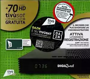 Tvsat Tv Sat Tivu Sat HD Decoder Satellitare DIGIQuest Ti9 con scheda già attiva - Foto 1 di 3