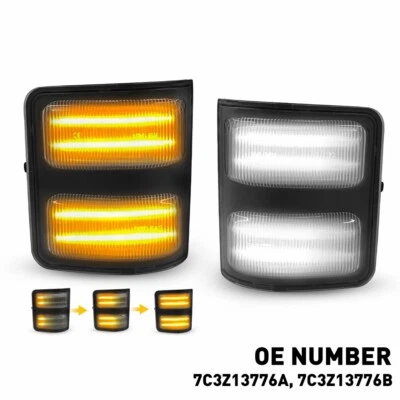 Switchback LED Side Mirror Marker Light For Ford F250 F350 F450 Super Duty 08-16 - Image 1 of 4