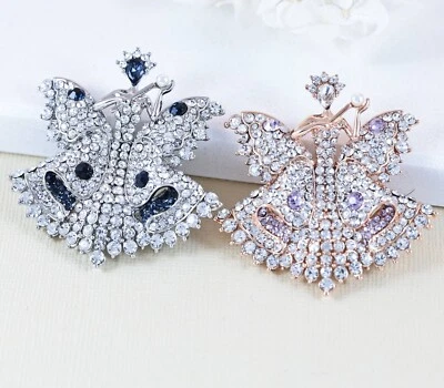 Butterfly Fairy Angel Austrian Rhinestone Crystal Brooch Pin Gold, Rose G B2282 - Image 1 of 4