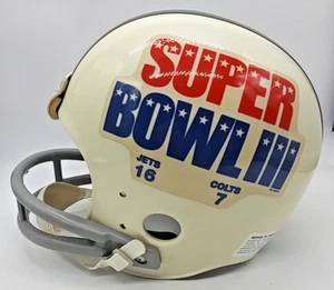 NEW YORK JETS SUPERBOWL III 3 RIDDELL THROWBACK FOOTBALL HELMET FULL SIZE M RARE - Picture 1 of 24