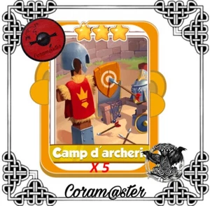 archery camp X 5 cards knight master corner set - Picture 1 of 1