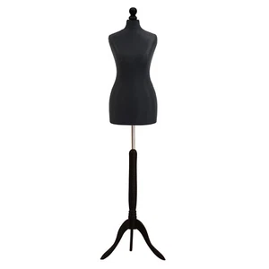 Tailors Dummy Bust Female UK Dressmakers Student Sewing Mannequin Display Black - Picture 1 of 6