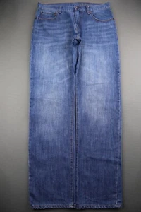 Pantalones de mezclilla rectos de algodón y poliéster 2012 Gap 1969 para hombre lavado medio talla 32x32 - Imagen 1 de 8