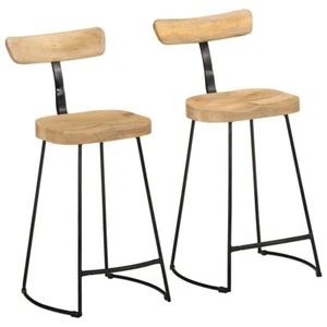 vidaXL Bar Stools 2 pcs 49x43x88 cm Solid Wood Mango - Picture 1 of 11