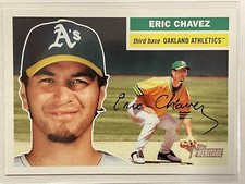 2005 Topps Heritage Eric Chavez #155 Baseball Oakland Athletics