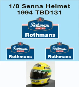 1/8 Decals per AYRTON SENNA HELMET F1 1994 TBD131 - Picture 1 of 1