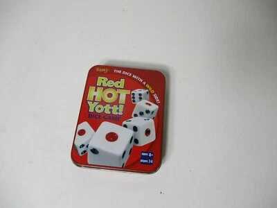 Red Hot Yott! Dice Game 2002 Fundex Complete IN RED TIN PLENTY OF SCORE PADS - Image 1 of 4