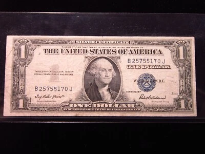 USA $1 1935 F B25755170J # SILVER Certificate BLUE Seal Washington Dollar Money - Image 1 of 3
