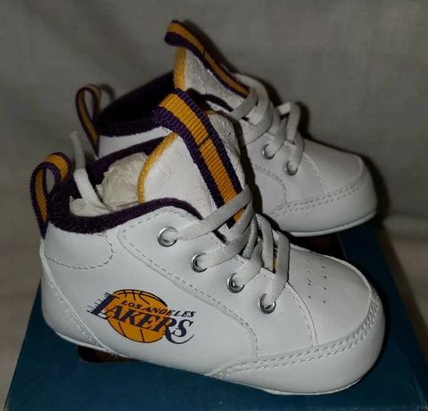 Vintage Baby Reebox NBA Crib Los Angeles Lakers Shoes Size 2 Cover