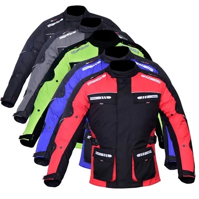 Chaqueta de moto impermeable textil CE reflectores blindados para hombre Foto 1 de 2