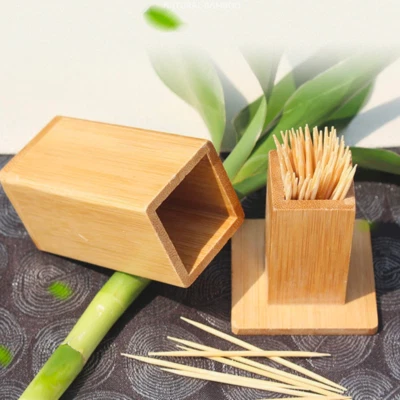 Бамбуковый маленький стол деревянный ящик для хранения со съемной крышкой зубочистка/держатель булавок б/у в отличном состоянии - Изображение 1 из 4