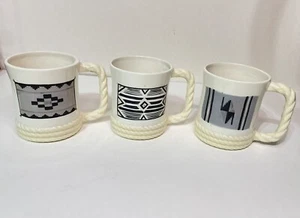 3 - Navajo Indian S/W Ceramic Coffee Mugs Signed Hand Painted USA - Picture 1 of 12