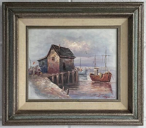 ALAN J. SIMPSON (1941-2007) Seascape Oil on Canvas Original Vintage Painting - Picture 1 of 5