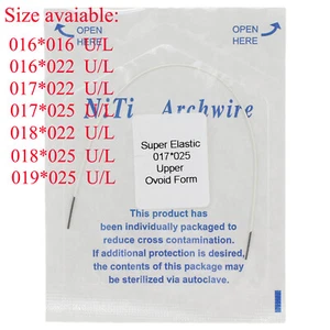 1 Pack Orthodontic Arch Wire NiTi White Coated Arcos Orthodoncia Rectangular - Picture 1 of 26
