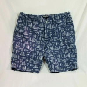 Express Men's Blue Cotton Yacht Style Shorts Size 34 - Picture 1 of 8