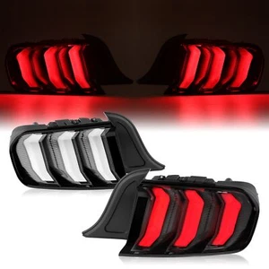 For 2015-2023 Ford Mustang Clear LED Sequential Tube Tail Lights Brake Lamp - Picture 1 of 19