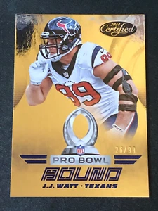 2014 Certified J.J. WATT Pro Bowl Bound/99 Houston TEXANS ๐ Wisconsin BADGERS - Picture 1 of 2
