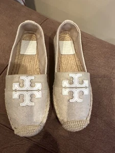 TORY BURCH BEIGE CANVAS ESPADRILLE, GRÖSSE 5 - Bild 1 von 5
