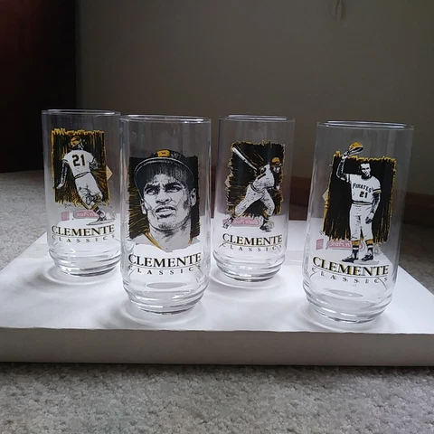 1994 Roberto Clemente EAT'N PARK/COCA COLA Complete Set of 4 Glasses Cover