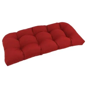 42 inch by 19 inch U Shaped Twill Tufted Settee Bench Cushion Ruby Red - Picture 1 of 1