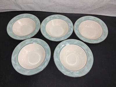 Homer Laughlin Blue Cavalier Eggshell Romance Appetizer Dessert Bowls 5pc - Image 1 of 4